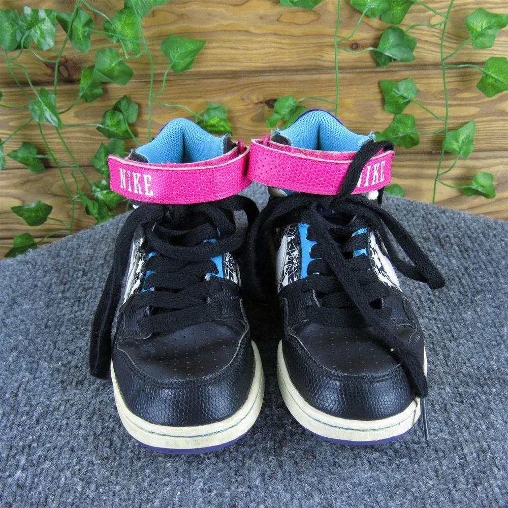 Nike Girls Sneaker Mogan Mid 2 Sz T‎ 12.5 Medium Black Synthetic Lace Up